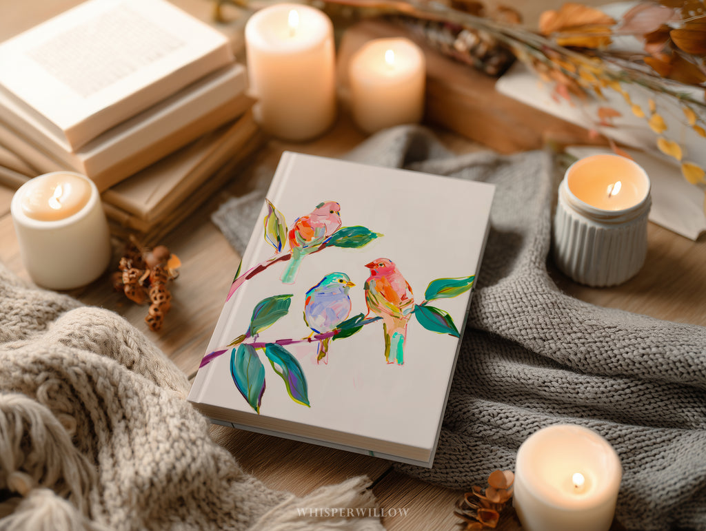 Vibrant Songbirds Hardcover Journal - Colorful Wildlife Animals, Nature Art Notebook Gift