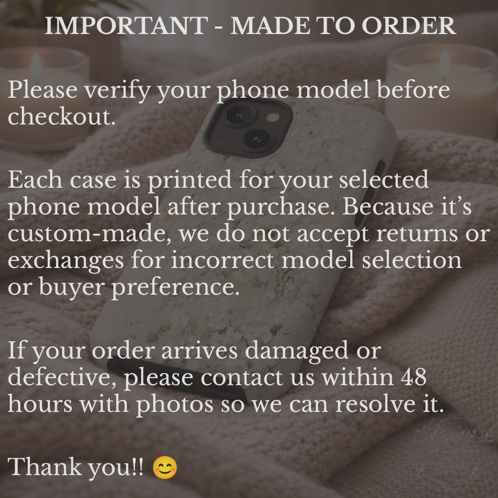 Cream Floral Phone Case | Compatible with Multiple iPhone Models | Elegant Botanical Art | Minimalist Aesthetic Design