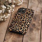 Leopard Print Magnetic Phone Case | iPhone Compatible | Matte Protective Cover