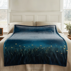 Firefly Meadow Throw Blanket - Starry Night Sky Summer Grass Gift