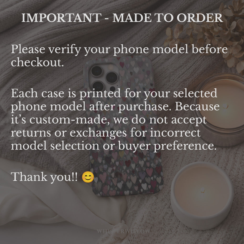 Romantic Heart Pattern Phone Case | Compatible with Samsung | Pink Red Black Grey Love Cover