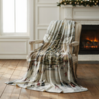 Snowy Village Christmas Throw Blanket - Winter Tree Ice Skating Gift