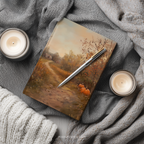Autumn Pumpkin Path Hardcover Journal - Rustic Fall Cottage Landscape Cozy Writer Notebook Gift