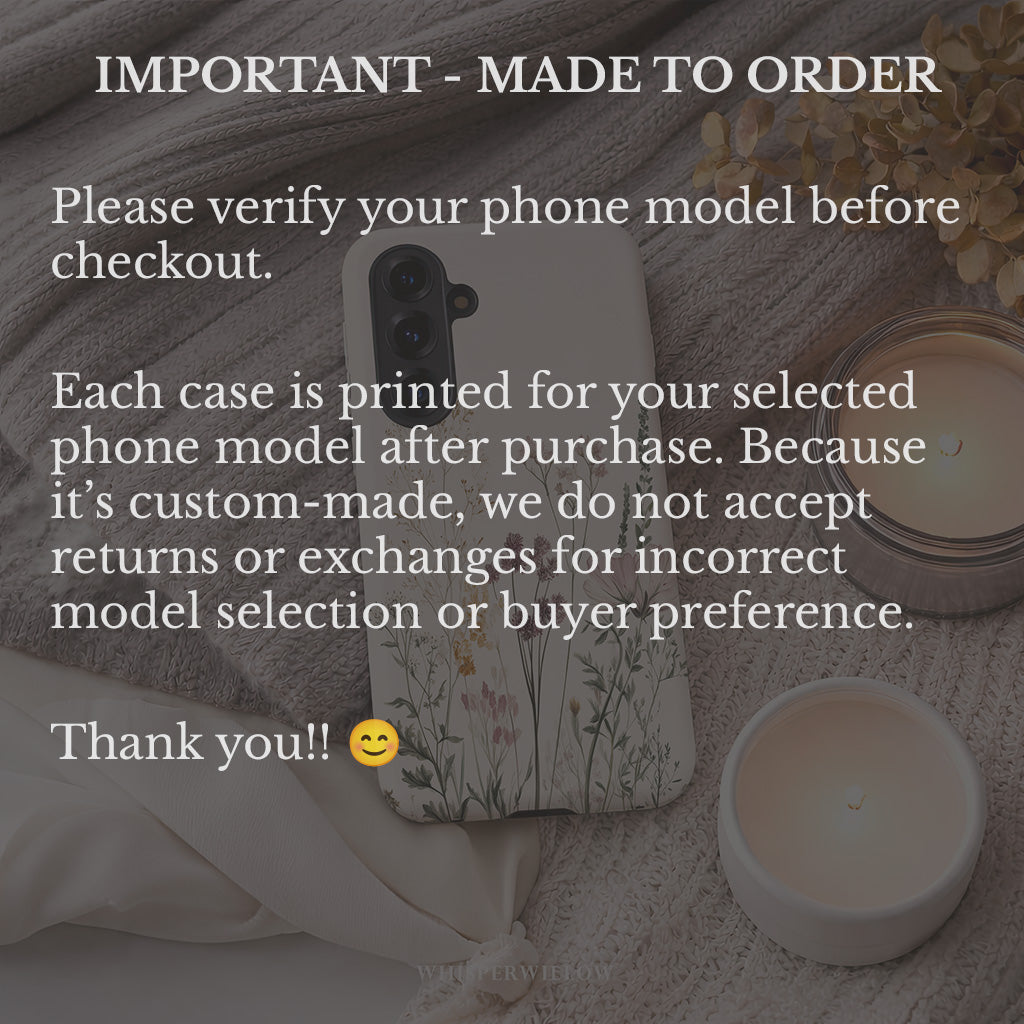 Botanical Wildflower Case Compatible with Samsung Galaxy | Minimalist Vintage Floral Meadow Aesthetic Soft Neutral Nature Garden Design