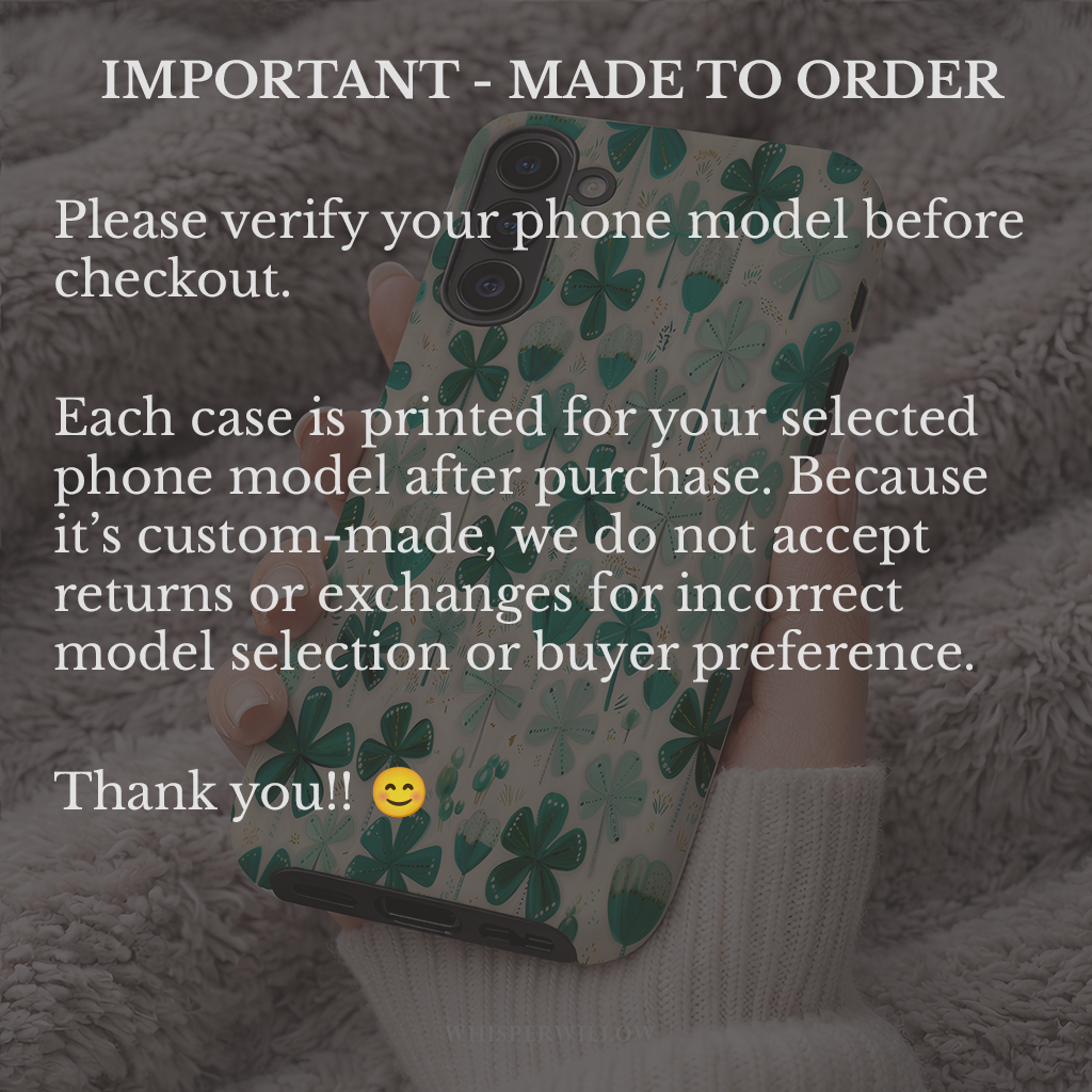 Teal Shamrock Dual Layer Phone Case | Samsung Compatible | Lucky Four Leaf Clover Cover