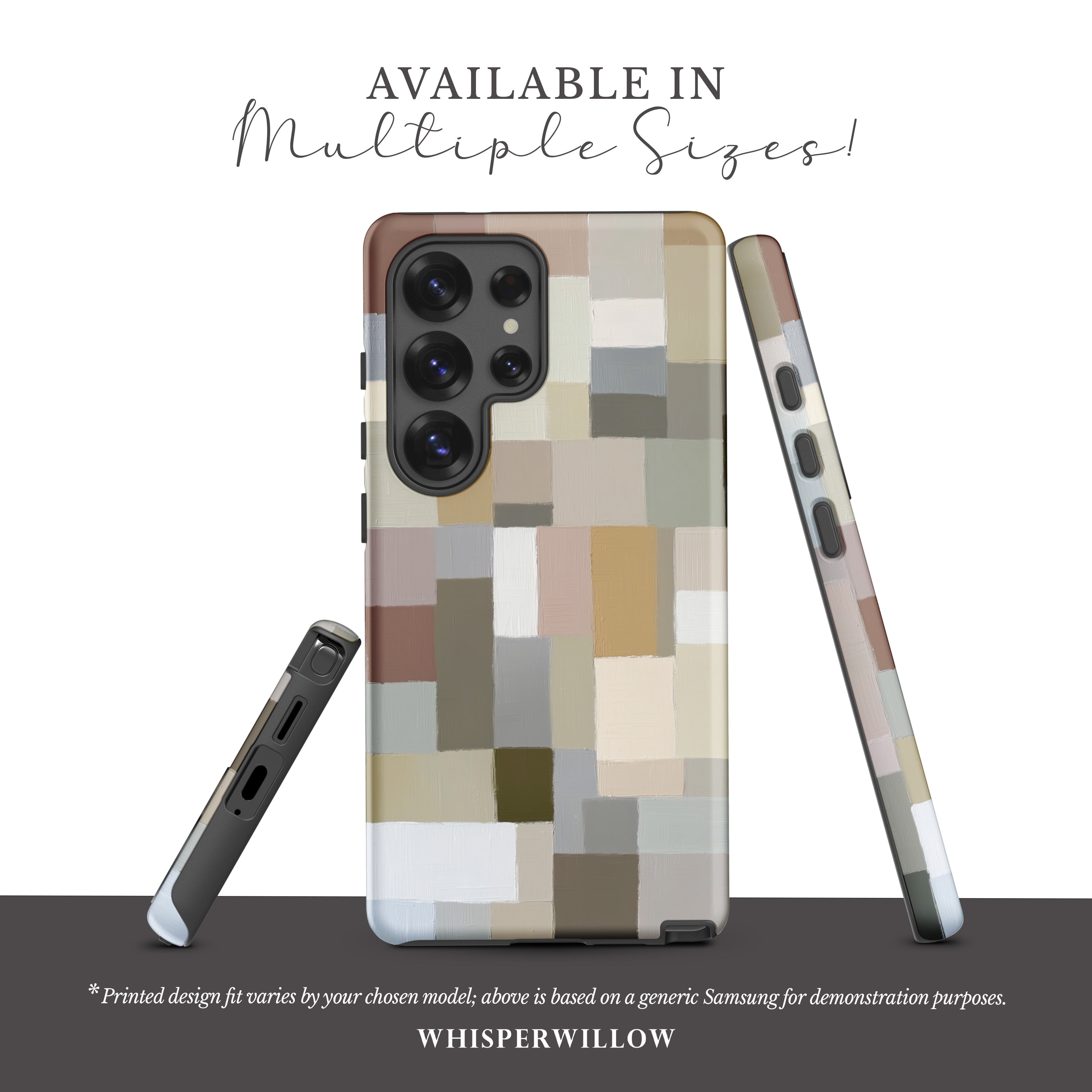 Neutral Abstract Art Phone Case | Aesthetic Minimalist Chic | Compatible with Samsung | Modern Cute Artistic Gift
