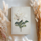 Carnet à couverture rigide White Gardenia - Décor floral élégant, carnet botanique minimaliste