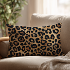 Leopard Print Throw Pillow - Plush Animal Pattern Decorative Cushion