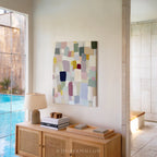 Pastellfarbene geometrische Leinwandbilder – Modernes abstraktes minimalistisches Design mit farbenfrohen Blöcken