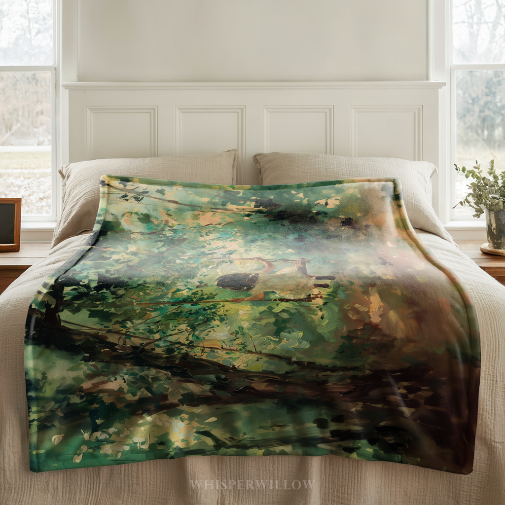 Enchanted Forest Throw Blanket - Swinging Child Whimsical Woodland Gift