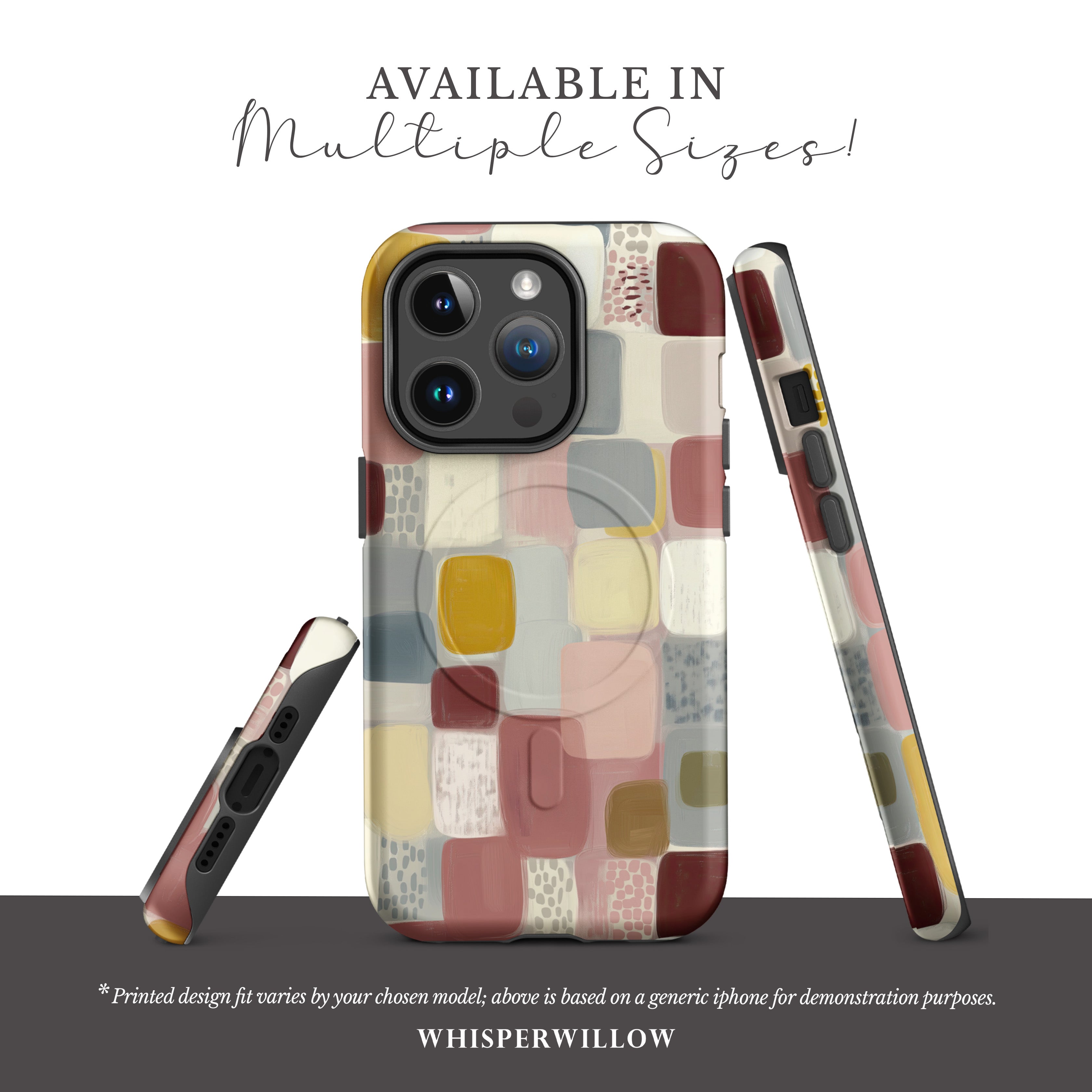 Abstract Color Block Phone Case | Compatible with MagSafe Charging | Cute Aesthetic Artistic Colorful Modern Neutral Gift