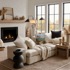 Patriotic American Flag Throw Pillow, Seaside Sailboat Wildflower Design, Independence Day Cushion, 4th of July Home Decor Gift