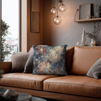 Abstract Fireworks Floral Throw Pillow and Case - Red White Blue Patriotic Home Decor