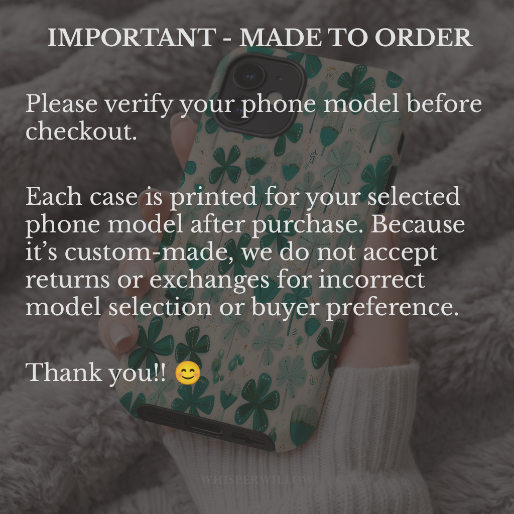 Teal Shamrock Magnetic Phone Case | Compatible with iPhone | Lucky Four Leaf Clover Cover