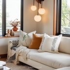 Watercolor Bird Throw Pillow and Case - Blue Yellow Spring Branch Accent Cushion Nature Decor Gift