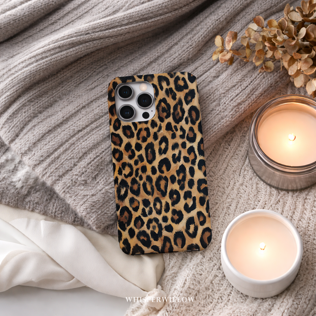 Leopard Print Dual Layer Phone Case | iPhone Compatible | Matte Protective Cover