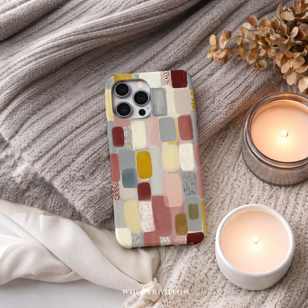 Geometric Abstract Phone Case | Compatible with iPhone Models | Colorful Minimalist Aesthetic Art Gift