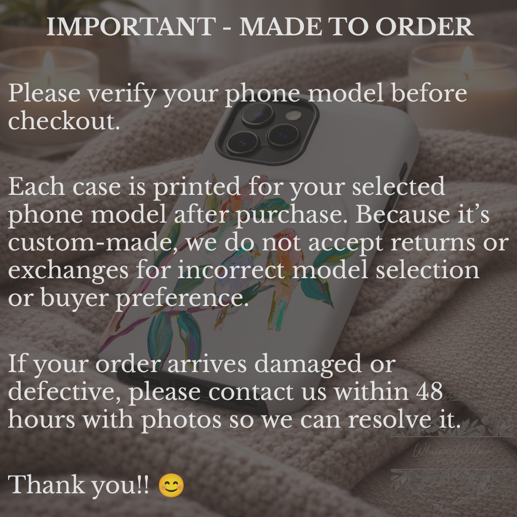 Colorful Bird Art Phone Case | Compatible with iPhone & MagSafe | Cute Aesthetic Nature Design | Songbird Lover Gift