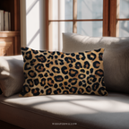 Leopard Print Throw Pillow - Plush Animal Pattern Decorative Cushion