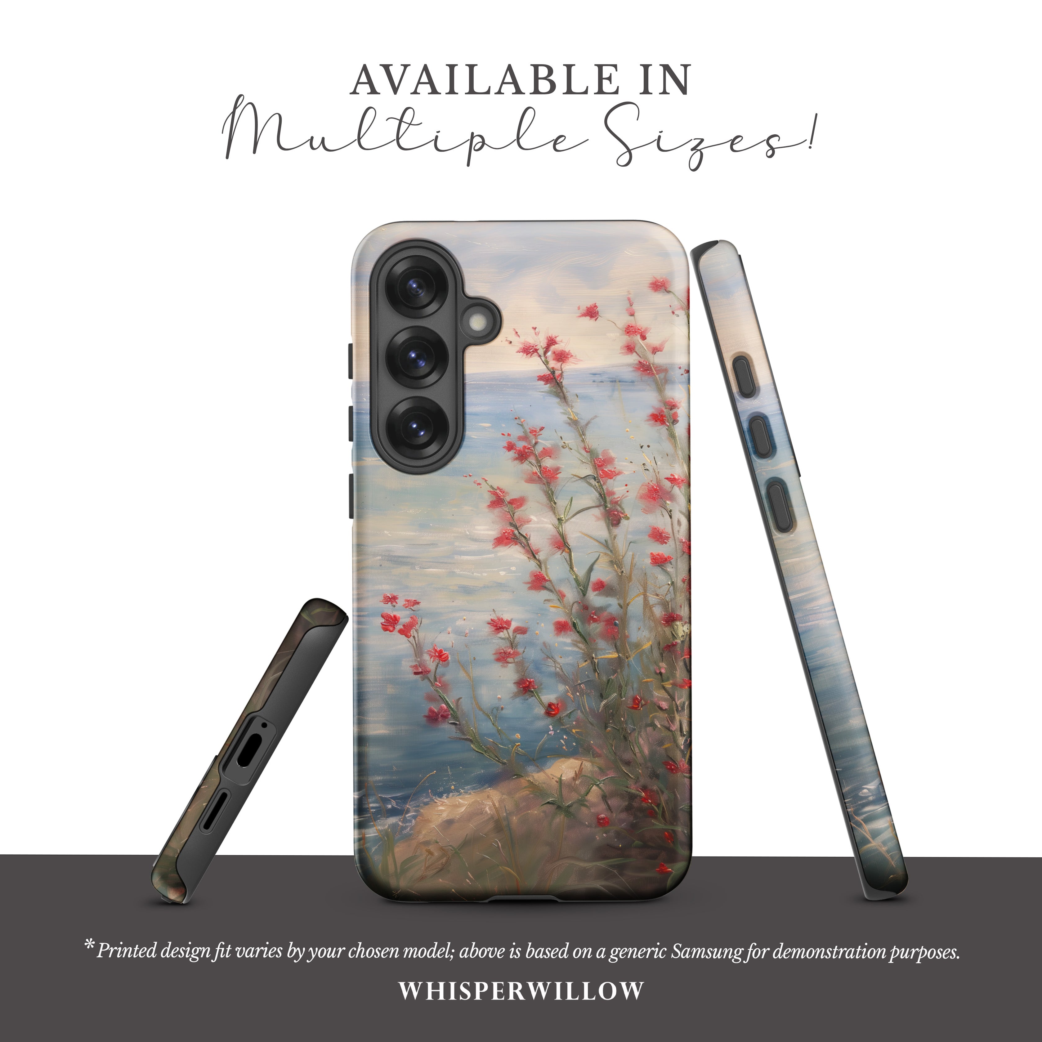 Coastal Wildflower Phone Case | Floral Aesthetic Art | Compatible with Samsung – Nature Lake Pastel Spring Summer Gift