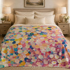 Colorful Floral Abstract Throw Blanket - Pastel Spring Flowers Gift