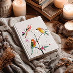 Buntes Notizbuch mit Singvögeln (Hardcover) – Botanischer Zweig, Vogelmotiv, Geschenkidee