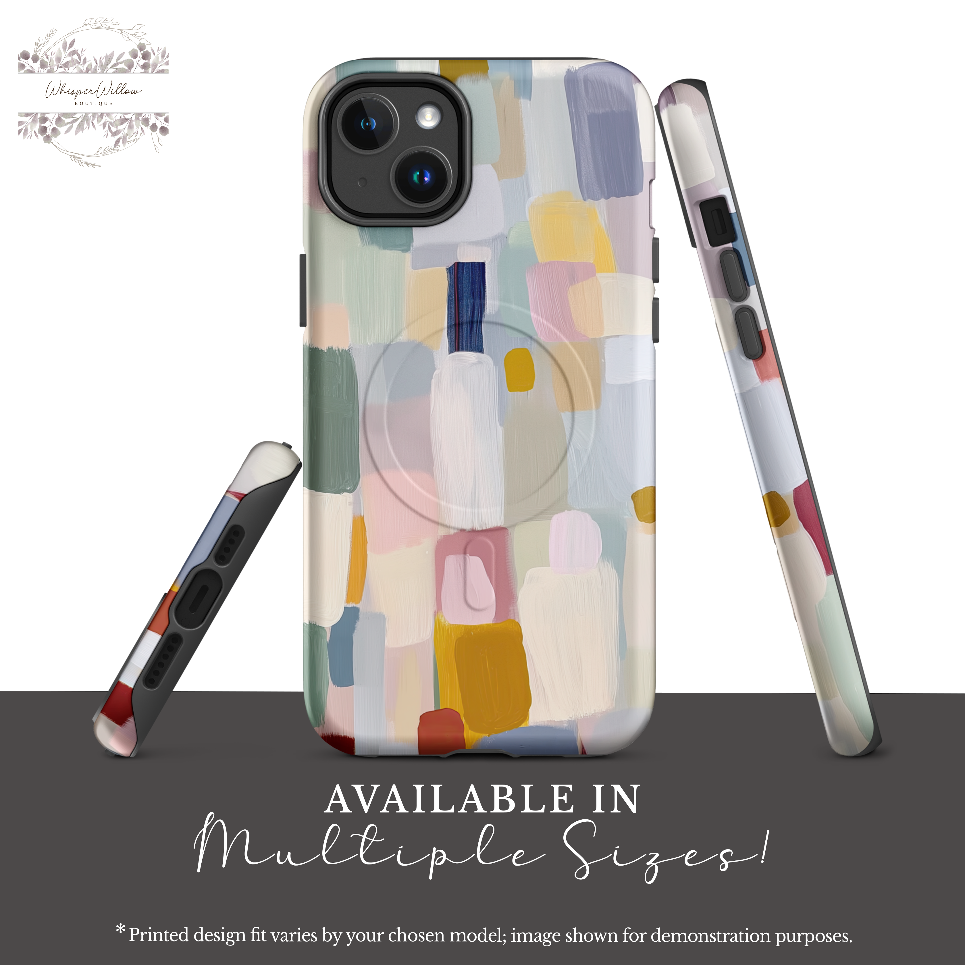 Pastel Color Block Phone Case | Compatible with MagSafe | Aesthetic Abstract Art | Minimalist Modern Cover