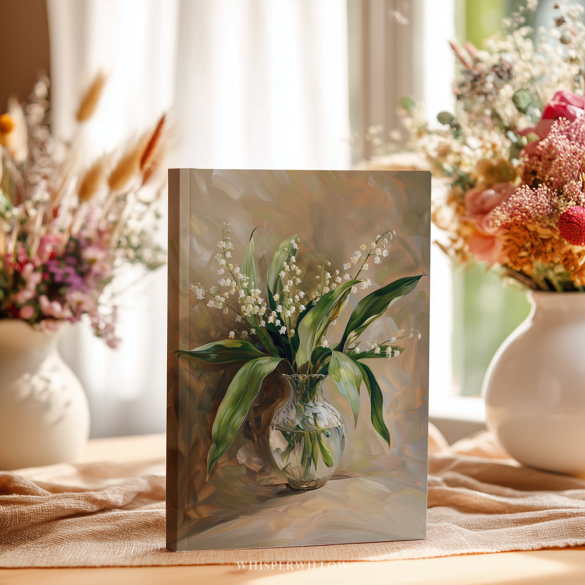 Maiglöckchen-Notizbuch (gebunden) – Vintage-Blumenstrauß, elegantes Notizbuch, wunderschönes Geschenk