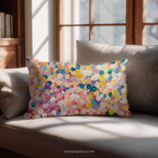 Colorful Floral Abstract Pillow CASE ONLY | Pastel Flower Garden Cushion Decorative Spring Accent Gift