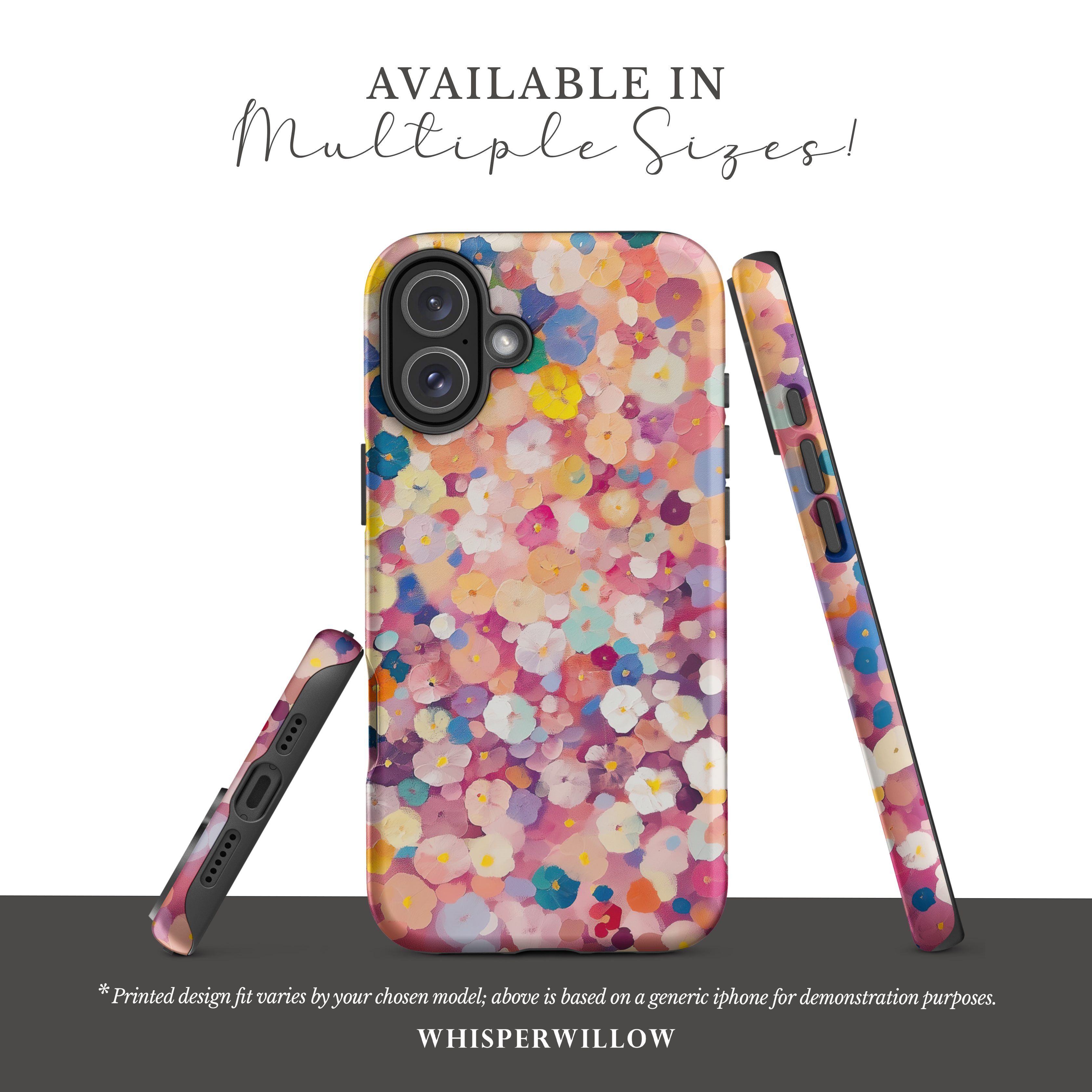 Colorful Floral Confetti Phone Case | Compatible with Samsung | Abstract Garden Pattern Cover