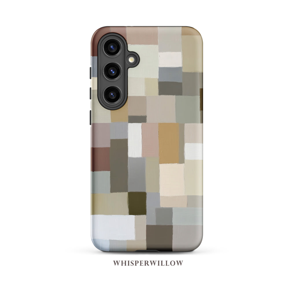 Neutral Abstract Art Phone Case | Aesthetic Minimalist Chic | Compatible with Samsung | Modern Cute Artistic Gift by WhisperWillow Studios
