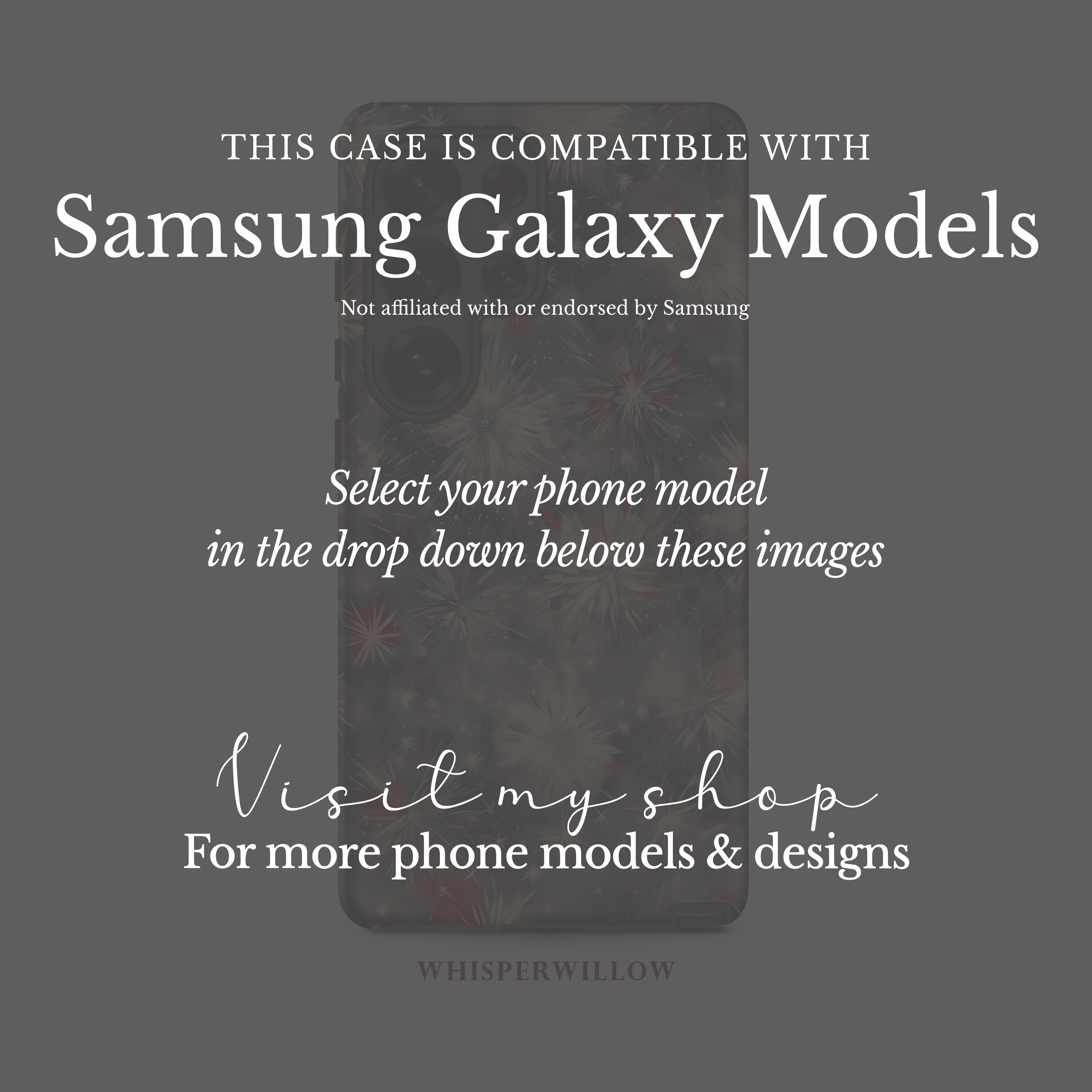 Abstract Fireworks Phone Case | Compatible with Samsung | Patriotic Red White Blue Starburst Cover