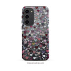 Romantic Heart Pattern Phone Case | Compatible with Samsung | Pink Red Black Grey Love Cover Gift by WhisperWillow Studios