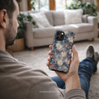 Abstract Fireworks Phone Case | Compatible with iPhone | Patriotic Red White Blue Starburst Cover