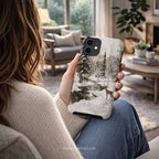 Aesthetic Winter Deer Phone Case | Compatible with MagSafe Charging | Forest Snow Wildlife Art | Gift for Him