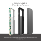 Teal Shamrock Magnetic Phone Case | Compatible with iPhone | Lucky Four Leaf Clover Cover