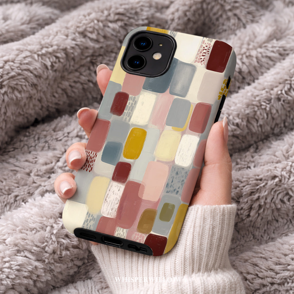 Geometric Abstract Phone Case | Compatible with iPhone Models | Colorful Minimalist Aesthetic Art Gift