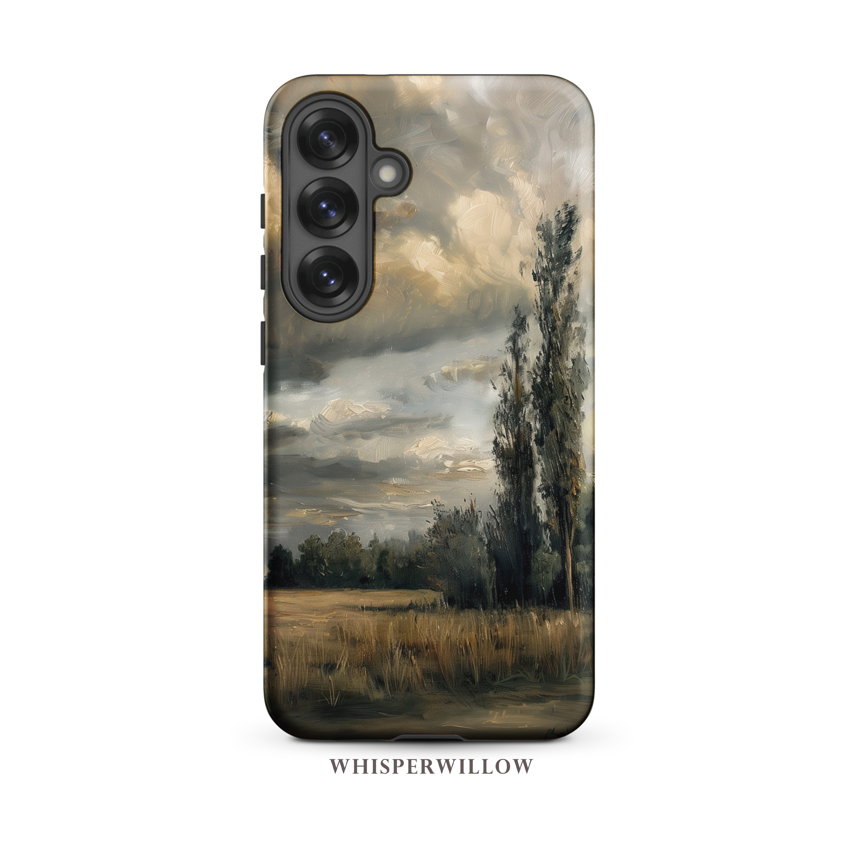 Moody Landscape Phone Case | Compatible with Samsung | Stormy Sky Nature Art Scenic Countryside Aesthetic Neutral Earthy Gift by WhisperWillow Studios