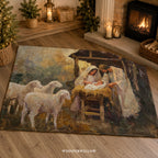 Nativity Christmas Throw Blanket - Holy Family Manger Gift