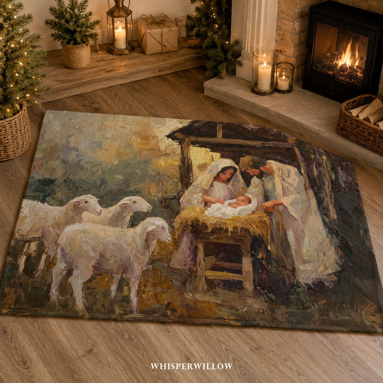 Nativity Christmas Throw Blanket - Holy Family Manger Gift