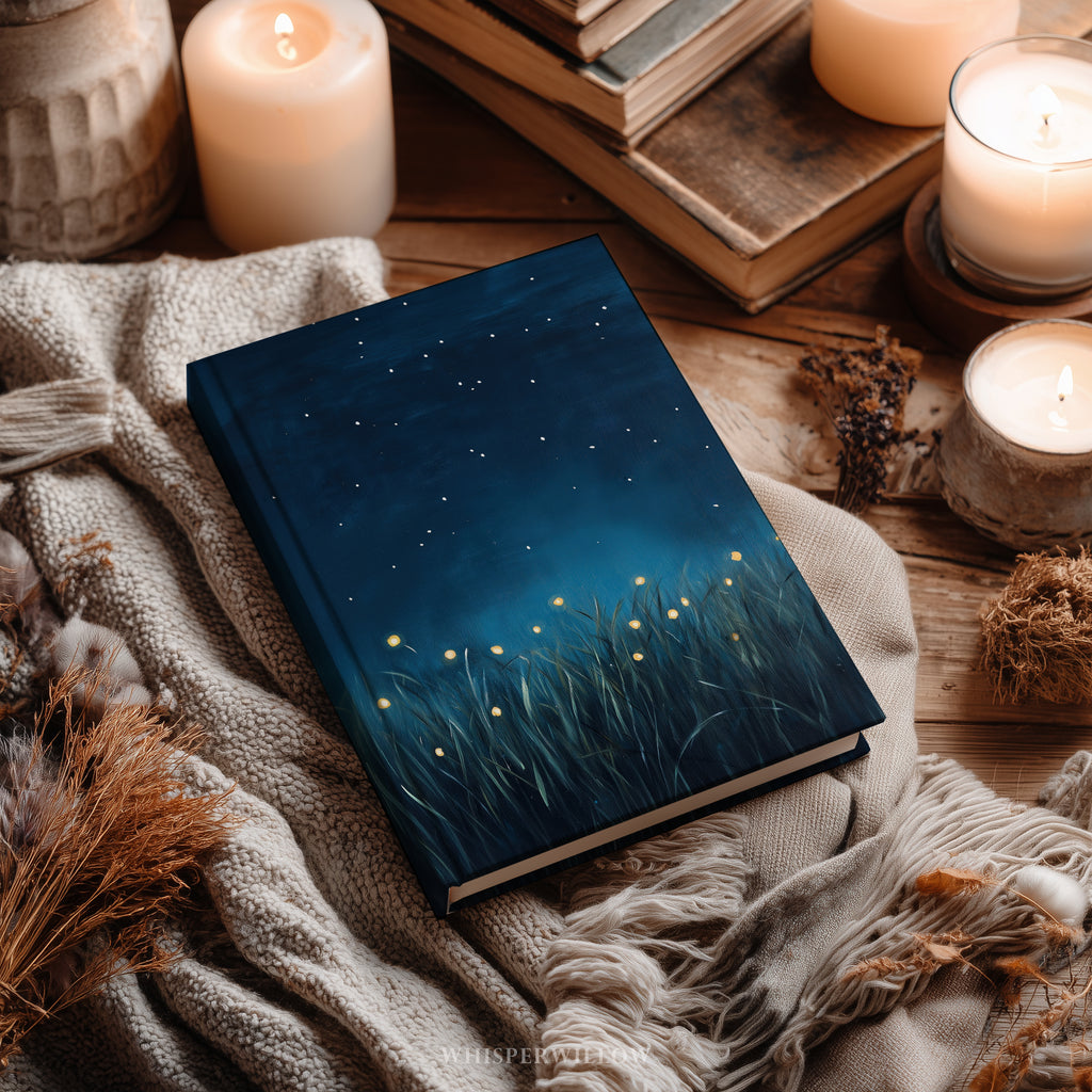 Firefly Meadow Hardcover-Notizbuch – Sternenhimmel, Glühwürmchengras, verspieltes Notizbuch-Geschenk