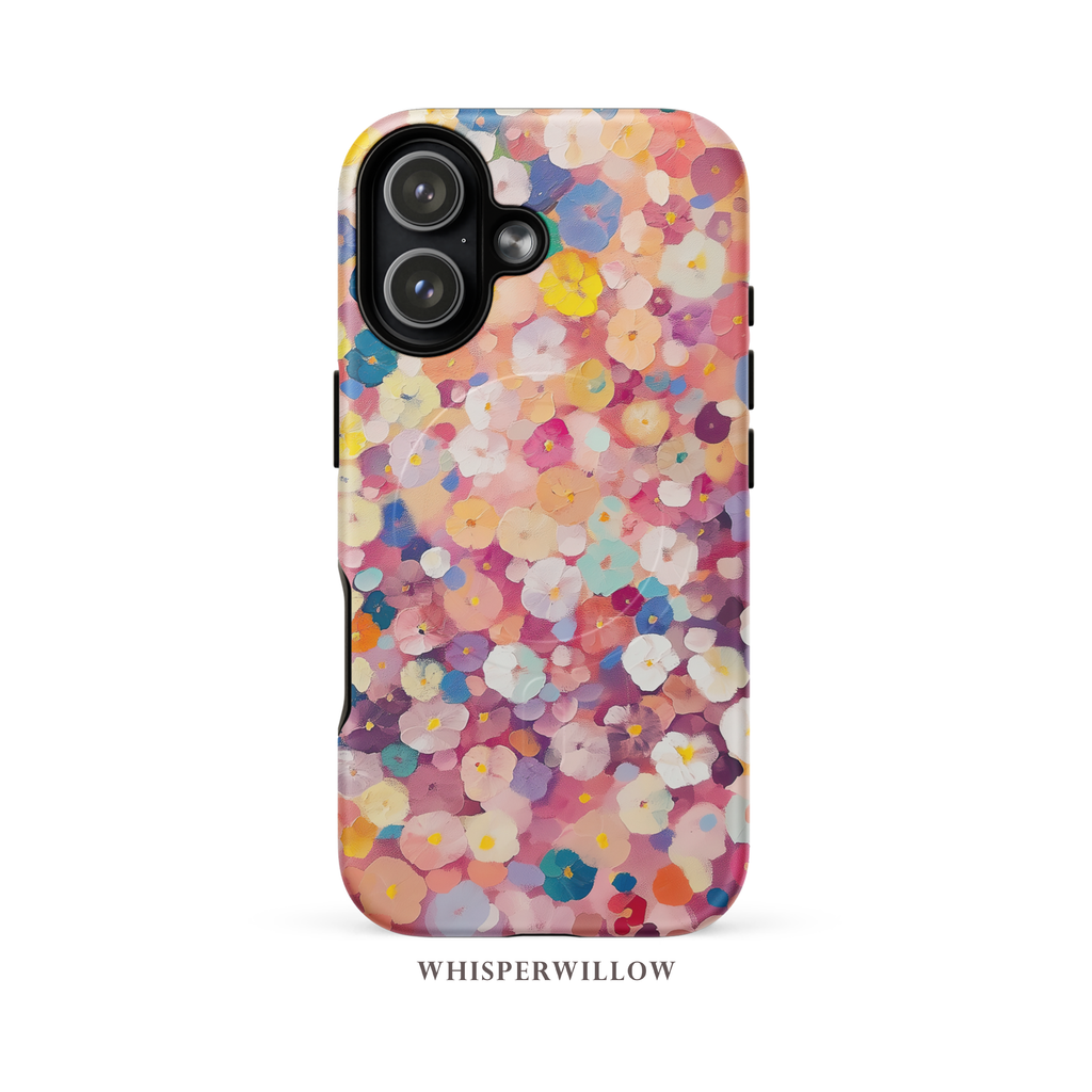 Colorful Floral Confetti Magnetic Case | Compatible with iPhone | Abstract Garden Pattern Cover Gift by WhisperWillow Studios