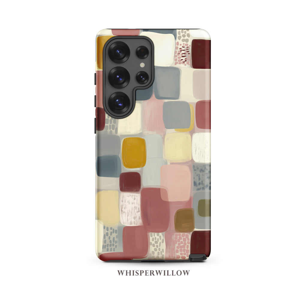 Colorful Geometric Phone Case | Compatible with Samsung | Abstract Cute Artistic Modern Neutral Gift by WhisperWillow Studios