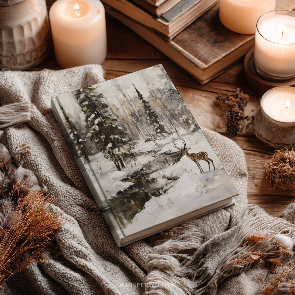 Winterwald-Hirsch-Notizbuch (gebunden) – Natur, Wald, Holiday Creek, rustikales Waldmotiv