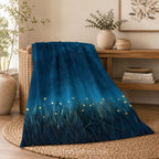 Firefly Meadow Throw Blanket - Starry Night Sky Summer Grass Gift