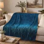 Firefly Meadow Throw Blanket - Starry Night Sky Summer Grass Gift