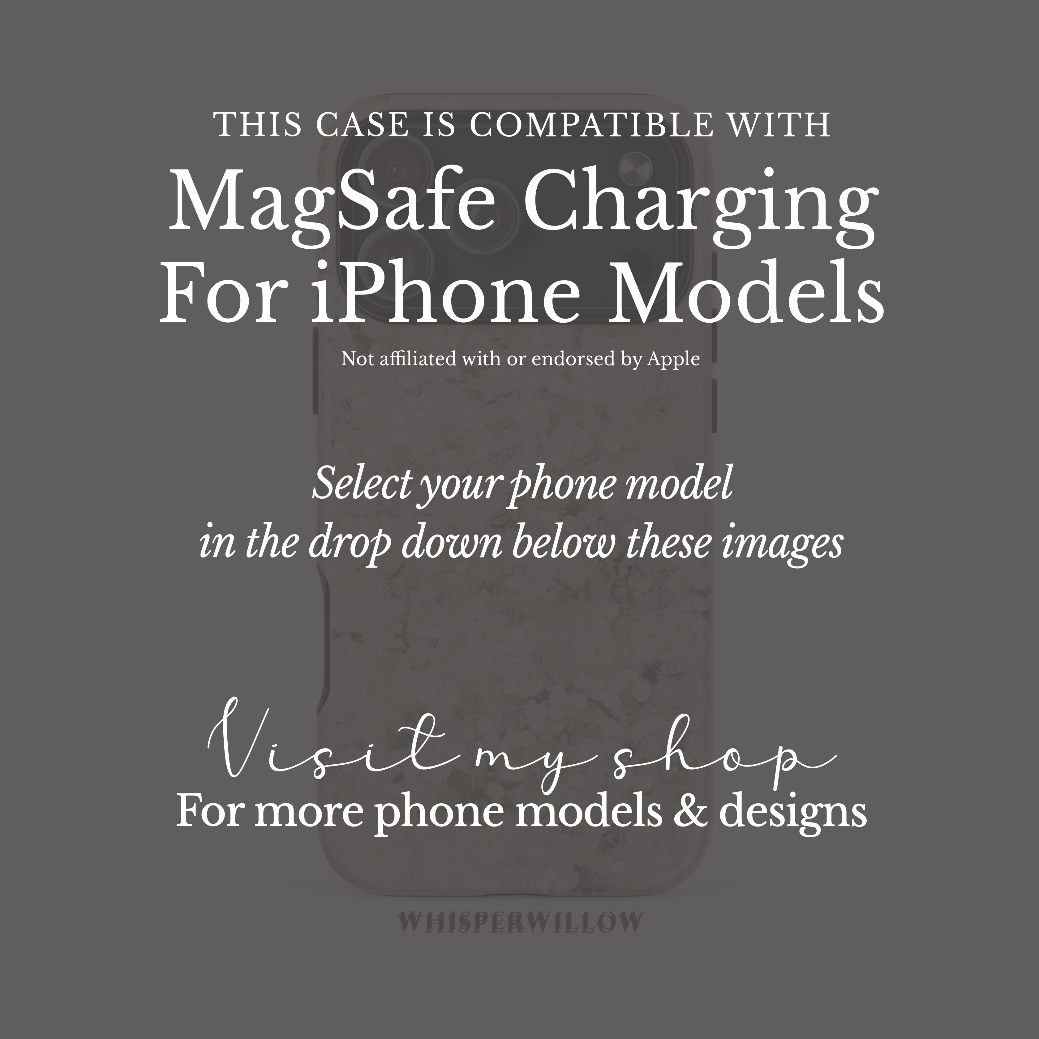 Cream Floral Phone Case | Compatible with MagSafe Magnetic Charging | Minimalist Elegant Botanical Art | Aesthetic Ivory Blossom Design