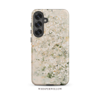 Cream White Floral Phone Case | Compatible with Samsung | Elegant Abstract Flower Art | Minimalist Aesthetic Gift by WhisperWillow Studios