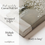 Leinwandbild mit Schleierkraut-Motiv | Neutraler Blumendruck | Beruhigende grau-weiße Dekoration