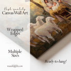 Christmas Nativity Scene Canvas Wall Art - Holy Family Baby Jesus Manger with Sheep